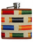 Smathers & Branson Rainbow Cartridge Needlepoint Hip Flask