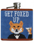 Smathers & Branson Get Foxed Up Needlepoint Hip Flask