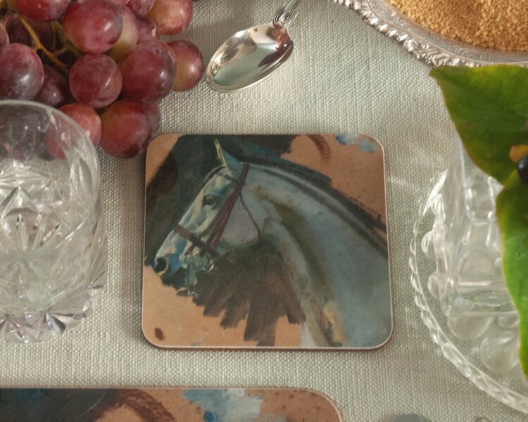 Munnings "Study of a Grey Mares" Head Coaster