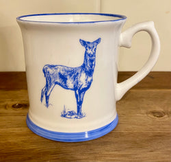 Muffet Monro Blue & White Mug - Various Wildlife Designs