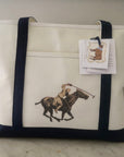 Ox Bow Decor Polo Player Large Tote Bag