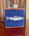 Glaze & Gordon Salmon Needlepoint Hip Flask - 15% of sales go to the Atlantic Salmon Trust