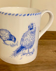 Muffet Monro Blue & White Straight Sided Mug - Various Wildlife Designs