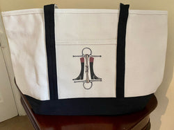 Ox Bow Decor Boots and Bit Large Tote Bag