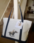 Ox Bow Decor Polo Player Large Tote Bag