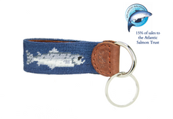 Glaze & Gordon Salmon Needlepoint Key Fob - 15% of sales go to the Atlantic Salmon Trust