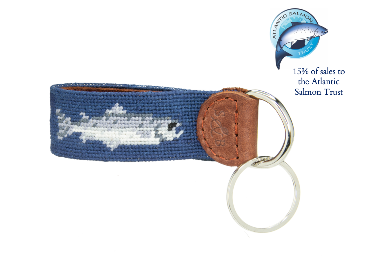 Glaze &amp; Gordon Salmon Needlepoint Belt - 15% to the Atlantic Salmon Trust