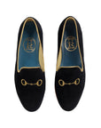 Rönner Mimosa Snaffle Black & Gold Velvet Loafer